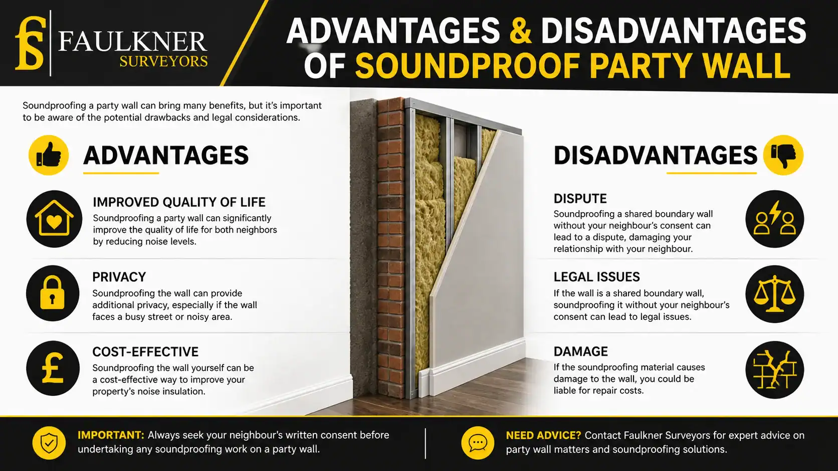Can you soundproof a Party wall? 2 Advantages and Disadvantages of Soundproof Party Wall Aylesbury