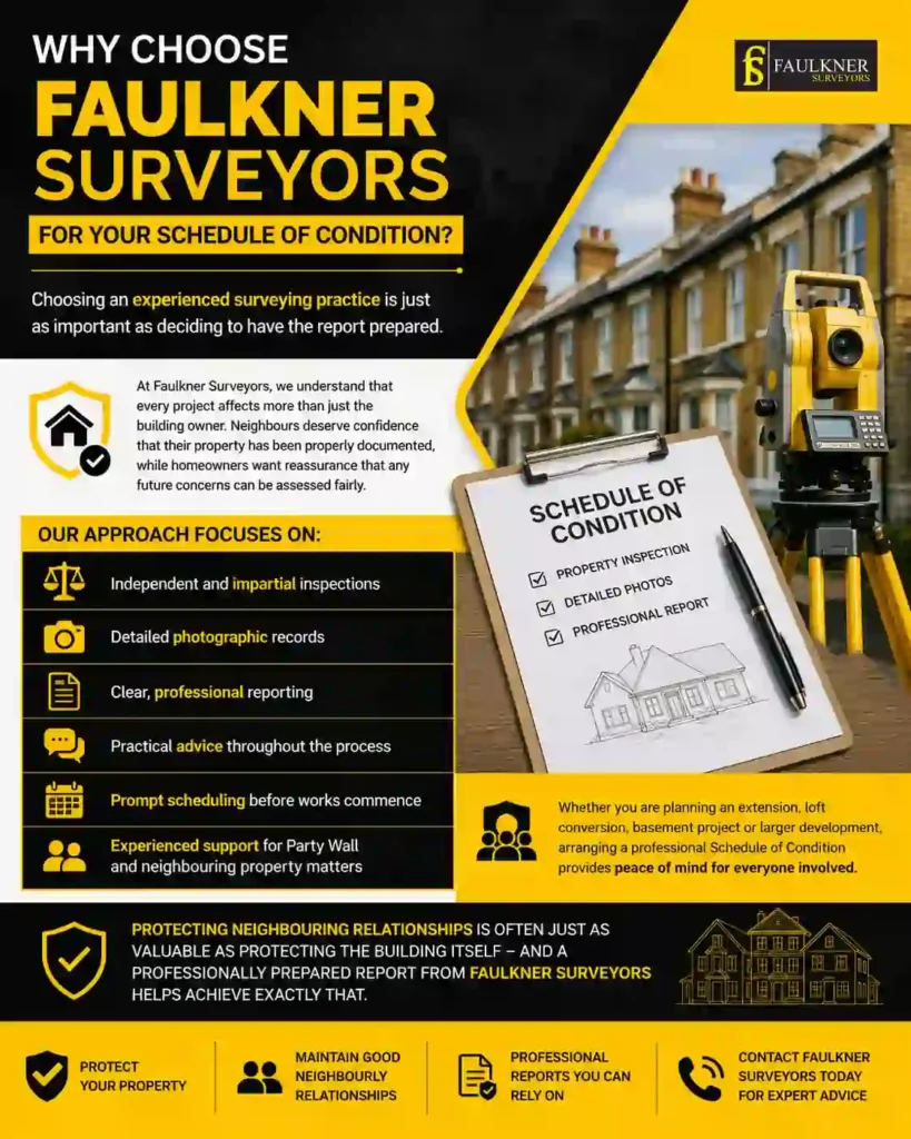Schedule of Condition: What It Is and Why It Protects Both Neighbours 3 Why Choose Faulkner Surveyors for Your Schedule of Condition Aylesbury?